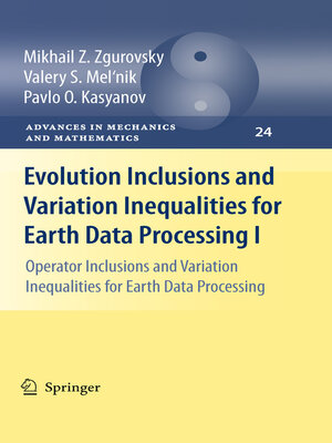 cover image of Evolution Inclusions and Variation Inequalities for Earth Data Processing I
